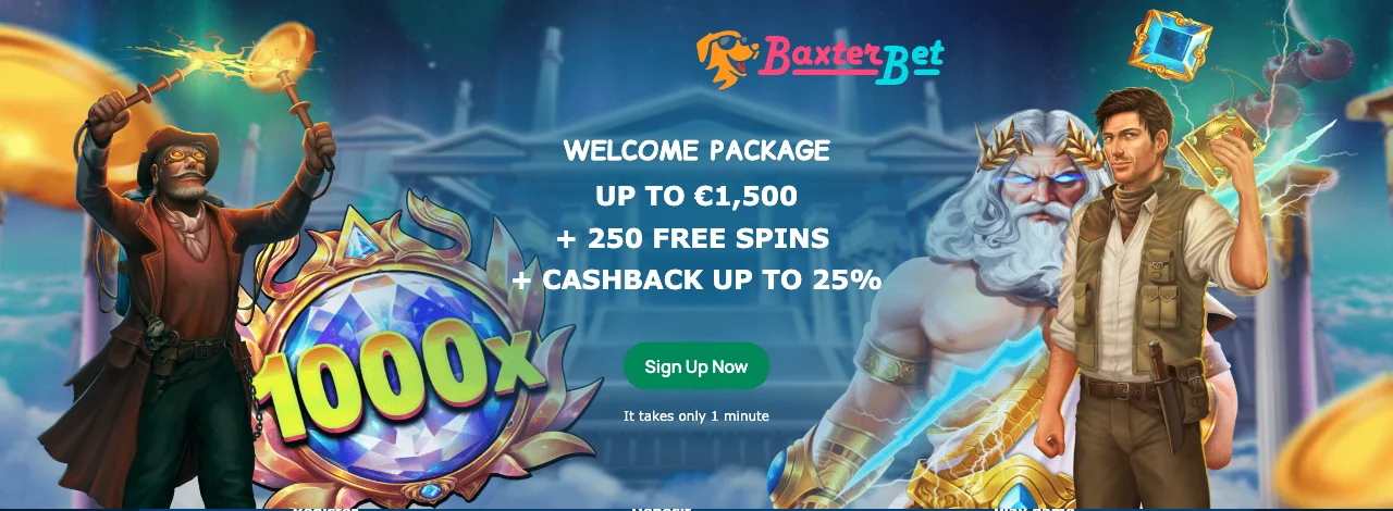 Baxterbet Casino bonus page